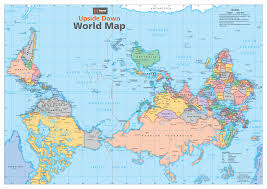 Upside Down World Map 840 X 594mm Laminated Wall Map Framed World Map Map World Map