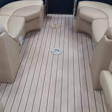 It has good traction, even when wet, but the grain pattern is uncomfortable on the knees and i have a bennington with carpet, and wish i had time to order one with the vinyl floors when my boat was new last year. Aquatread Marine Deck Flooring Vinyl Marine Flooring Wood Grains
