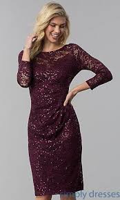 Sequin Lace Knee Length Cocktail Dress With Sleeves With Images Knee Length Cocktail Dress Cocktail Dress Lace Cocktail Dresses With Sleeves