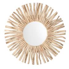 Round Driftwood Mirror D 100 Cm Nirvana Maisons Du Monde Driftwood Mirror Mirror Sunburst Mirror