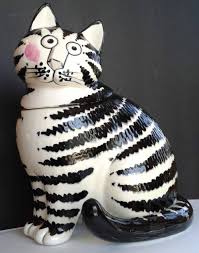 Black And White Striped Cat Vintage Kliban Cat Treat Or Cookie Jar By Sigma Tastesetter Kliban Cat Artisan Pottery Striped Cat