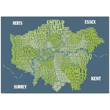 Use our london interactive free printable attractions map, sightseeing bus tours maps to discover free things to do in london. Graphic Map London Boroughs Green Background The Map Shop