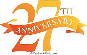 27 years anniversary logo. 27 years anniversary or birthday banner logo  template. | CanStock