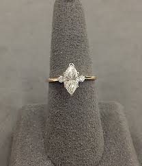 14k Yellow Gold Marquise Diamond Engagement Ring 100 166 Marquise Diamond Engagement Ring Wedding Rings Vintage Vintage Engagement Rings