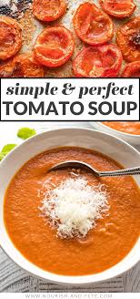 Creamy Roasted Tomato Basil Soup Recipe In 2020 Roasted Tomato Basil Soup Roasted Tomatoes Cream Of Tomato Soup