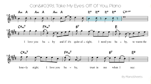 D# there's nothing else to compare. Can T Take My Eyes Off Of You Piano Solo Youtube