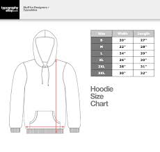 Typography Shop Hoodie Size Chart