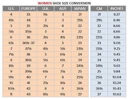 Womens Shoe Size Conversion Chart Google Search Bare