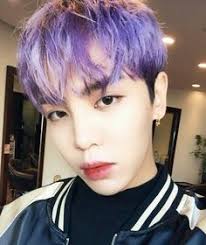 Purple hair with dark grey hoodie and ripped jeans and matching shoes. Kpop Purple Hair Boy See More On Download Wallpaper K Pop Hd