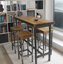 Hand Made Bespoke Modern Industrial Long Narrow Dining Table Narrow Dining Tables Bar Table And Stools Steel Dining Table