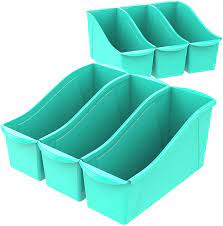 Perfect for storing manipulatives, art supplies and other classroom supplies. Amazon Com Storex Large Book Bin 14 3 X 5 3 X 7 Teal Case Of 6 71107u06c Office Products