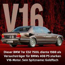 Mit Dem 6 7 Liter V16 Wollte Bmw Den Mercedes V12 Kontern Um Den Motor Im 7er Unterzubringen Verlegten Die Ingenieure Die Kuhler In Den Bmw Classic Bmw Bmw 7