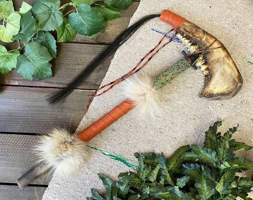 Native American Jaw Bone Tomahawk 27" -Creek (t260)