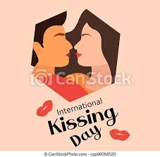 The clip art image is transparent background and png format which can be easily used for any free creative project. World Kiss Day Postcard International Kissing Day Couple In Love Romance Lovers Vector Illustration Canstock