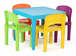 Liberty house multicoloured plastic table & chairs. Tot Tutors Tc657 Kids Plastic Table And 4 Chairs Set Blue Vibrant For Sale Online Ebay