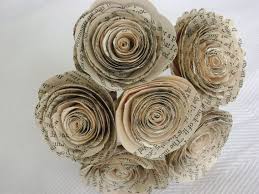 Book Bouquet Book Page Flowers Paper Flowers Paper Flower Bouquet
