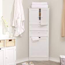 This beautiful cabinet fits into any tight corners your bathroom may have to provide storage without taking up a lot of space. 20 Corner Cabinets To Make A Clutter Free Bathroom Space Home Design Lover