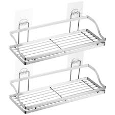 Maybe you would like to learn more about one of these? Delite Home 2 Tiers Wide Stainless Steel Self Adhesive Spice Rack Bath Organizer Rack Kitchen Storage Shelf Shower Caddy Wall Mounted Shelf Silver Home Kitchen Dish Racks Filtrosmil Com Br
