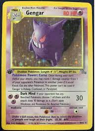 GENGAR 1ST FIRST EDITION HOLO RARE POKEMON FOSSIL 562 NEAR MINT LIGHT PLAY  | eBay