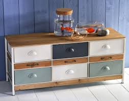 Rénovation d'un bureau industriel par technique de graphitage. Meuble Bas 9 Tiroirs Bois Et Metal Becquet