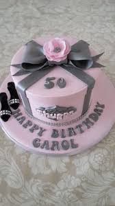Elegant pink and silver birthday cake. Elegant Gift Box Cake