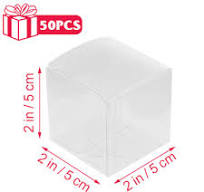 50 Pcs Clear Plastic Pvc Packing Box - 5x5x5cm/1.97" x 1.97" x 1.97"  Transparent Candy Box for Party Wedding