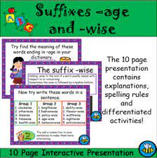 Suffix Age And Wise By Emmabee89 Teachers Pay Teachers
