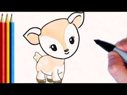 Cute baby deer that lies and eats grass vector. How To Draw Baby Deer Fawn Step By Step Tutorial For Kids Youtube