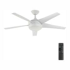 Home Decorators Collection Windward Iv 52 In Led Indoor Brushed Nickel Ceiling Fan With Light Kit And Remote Control 26663 The Home Depot White Ceiling Fan Ceiling Fan With Light Ceiling Fan
