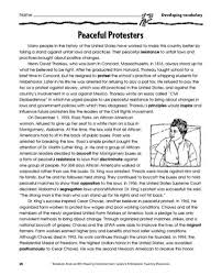 Improve your reading comprehension skills while learning new facts from interesting passages. Peaceful Protesters Worksheets Printables Scholastic Parents