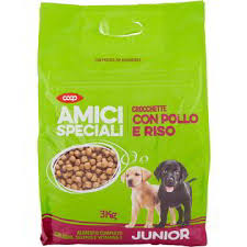 Non lasciare il cibo crudo fuori nelle ciotole per animali domestici per più di 30 minuti. Crocchette Per Cani Con Pollo E Riso Junior Coop Amici Speciali Coop Shop