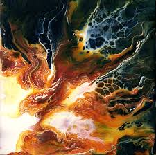 Abstract Art Painting Modern Night Fire
