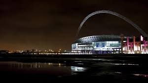 A general view of wembley stadium at night on january 17, 2007 in london, england. A View Across The Water To An Illuminated Wembley Stadium At Night Bing Gallery