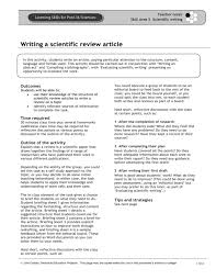 For example, open your lab notebook and write (i prefer by hand) a summary of each section of the paper as you finish reading them. Writing A Scientific Review Article