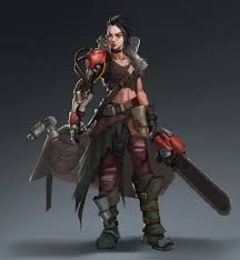 Artstation Chainsaw Sword Yishu Ci Female Character Concept Girls Characters Concept Art Characters