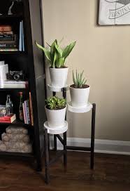 Ikea Satsumas Plant Stand Hack Painted The Drab Bamboo Legs Indoor Plant Shelves Plant Shelves Ikea Plant Stand