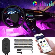 Govee Unifilar Car Led Strip Light Minger App Controller Car Interior Lights Waterproof Multicolor Music Under Dash Lighting Kits For Iphone Android Smart Phone Car Charger Included Dc 12v Walmart Com