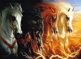Amazon.com: SUNSOUT INC - Cuatro caballos del Apocalipsis - Rompecabezas de  1500 piezas por artista: Lindskog-Osorio - Tamaño acabado 24