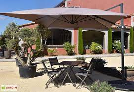 parasol deporte 4 x 3 m aluminium toile taupe housse lesun parasol deporte parasol grand parasol