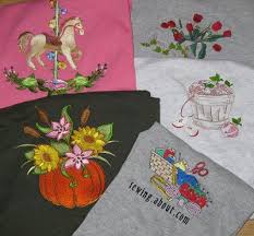 It is used commercially in product branding, corporate advertising, and uniform adornment. Machine Embroidering Tee Shirts And Sweat Shirts