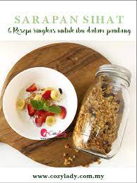 Lempeng pisang oat pancake yang diperbuat daripada oat. 6 Resepi Sarapan Pantang Cozy Lady