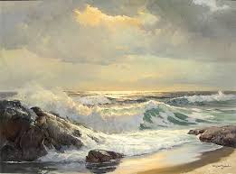 Robert William Wood Seascape Seascape Paintings Surf Painting Ocean Waves Painting
