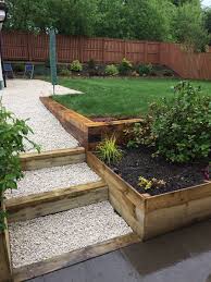 Pin By Bruce Langlands On Garden Ideas Sloped Backyard Landscaping Backyard Sloped Backyard