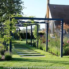 A structure usually consisting of parallel colonnades supporting an open roof of girders and cross rafters. Contemporary Arch Pergola Harrod Horticultural