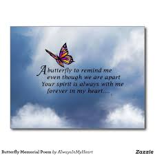 Black And White Butterfly Spiritual Meaning Butterfly Memorial Poem Postcard Zazzle Com Butterfly Poems Butterfly Quotes Memorial Poems