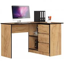 Ou payez en 4 fois. Hucoco Erosa Bureau Informatique D Angle Moderne Chambre Salon Bureau 124 5x85x77 Cm 3 Tiroirs 2 Niches Table D Ordinateur Chene Bureau Et Table Enfant Rue Du Commerce