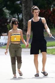How tall and how much weigh shawn mendes? Camila Cabello And Shawn Mendes Walking Her Dog Thunder In Miami Famousfix