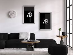 Living Room With Poster Frame Mockupworld Wall Decor Living Room Living Room Wall Home Wall Decor