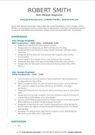 asic design engineer resume samples