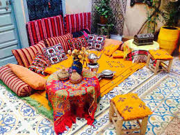 Sitzkissen Balkon Orientalisch Teppisch Terrasse Wohntrends Gelb Trendfarbe Garten Hangematte Mediterrane Gartengestaltung Gartengestaltung